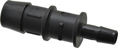 Made in USA - 3/4 x 3/8" Barb, Nylon Single Barbed Tube Reducer - Black - Benchmark Tooling