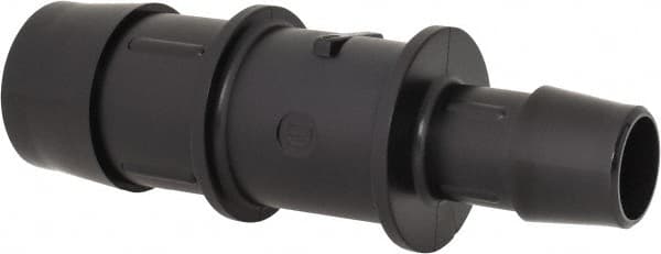 Made in USA - 1 x 5/8" Barb, Nylon Single Barbed Tube Reducer - Black - Benchmark Tooling