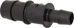 Made in USA - 1 x 5/8" Barb, Nylon Single Barbed Tube Reducer - Black - Benchmark Tooling