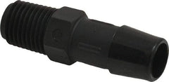 Made in USA - 1/2" Barb, 1/2, Nylon Single Barbed Tube Adapter - Black, Male - Benchmark Tooling