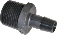 Made in USA - 1/2" Barb, 1/2, Nylon Single Barbed Tube Adapter - Black, Male - Benchmark Tooling