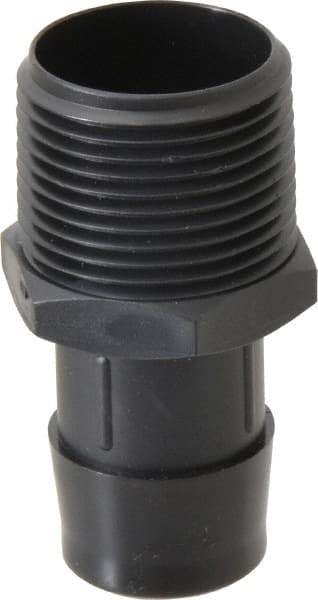 Made in USA - 1" Barb, 1, Nylon Single Barbed Tube Adapter - Black, Male - Benchmark Tooling
