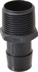 Made in USA - 1" Barb, 1, Nylon Single Barbed Tube Adapter - Black, Male - Benchmark Tooling