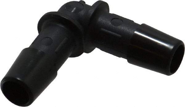 Made in USA - 3/8" Barb, Nylon Single Barbed Tube Elbow - Black - Benchmark Tooling