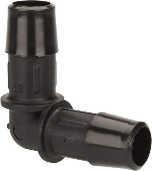 Made in USA - 1/2" Barb, Nylon Single Barbed Tube Elbow - Black - Benchmark Tooling