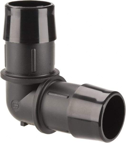 Made in USA - 1" Barb, Nylon Single Barbed Tube Elbow - Black - Benchmark Tooling