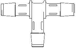 Made in USA - 5/8" Barb, Polypropylene Single Barbed Tube Tee - Natural - Benchmark Tooling