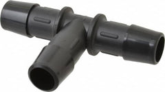 Made in USA - 1/2" Barb, Nylon Single Barbed Tube Tee - Black - Benchmark Tooling