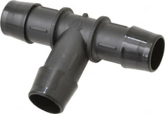 Made in USA - 3/4" Barb, Nylon Single Barbed Tube Tee - Black - Benchmark Tooling