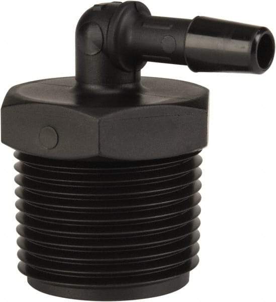 Made in USA - 1/4" Barb, 1/4, Nylon Single Barbed Tube Elbow - Black, Male - Benchmark Tooling