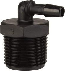 Made in USA - 1/4" Barb, 1/4, Nylon Single Barbed Tube Elbow - Black, Male - Benchmark Tooling