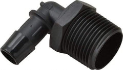 Made in USA - 1/2" Barb, 1/2, Nylon Single Barbed Tube Elbow - Black, Male - Benchmark Tooling