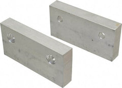 Gibraltar - 6" Wide x 3" High x 1" Thick, Flat/No Step Vise Jaw - Soft, Aluminum, Fixed Jaw, Compatible with 6" Vises - Benchmark Tooling