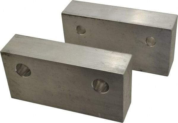 Gibraltar - 6" Wide x 3" High x 1-1/2" Thick, Flat/No Step Vise Jaw - Soft, Aluminum, Fixed Jaw, Compatible with 6" Vises - Benchmark Tooling