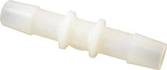 Made in USA - 3/8" Barb, Nylon Single Barbed Tube Splicer - Natural - Benchmark Tooling