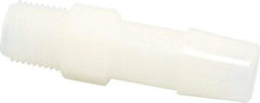 Made in USA - 3/8" Barb, 3/8, Nylon Single Barbed Tube Adapter - Natural, Male - Benchmark Tooling