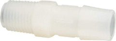 Made in USA - 1/2" Barb, 1/2, Nylon Single Barbed Tube Adapter - Natural, Male - Benchmark Tooling