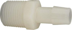 Made in USA - 1/2" Barb, 1/2, Nylon Single Barbed Tube Adapter - Natural, Male - Benchmark Tooling