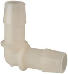 Made in USA - 1/2" Barb, Nylon Single Barbed Tube Elbow - Natural - Benchmark Tooling