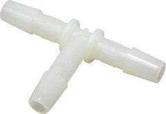 Made in USA - 1/4" Barb, Nylon Single Barbed Tube Tee - Natural - Benchmark Tooling