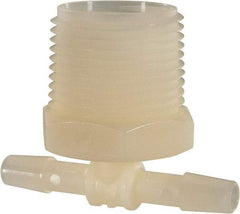 Made in USA - 1/4" Barb, 1/4, Nylon Single Barbed Tube Branch Tee - Natural, Male - Benchmark Tooling
