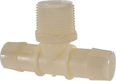 Made in USA - 1" Barb, 1, Nylon Single Barbed Tube Branch Tee - Natural, Male - Benchmark Tooling