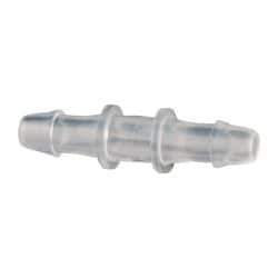 Made in USA - 3/32" Barb, Polypropylene Single Barbed Tube Splicer - Natural - Benchmark Tooling