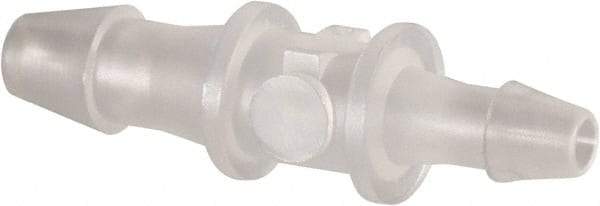Made in USA - 1/8 x 3/32" Barb, Polypropylene Single Barbed Tube Reducer - Natural - Benchmark Tooling