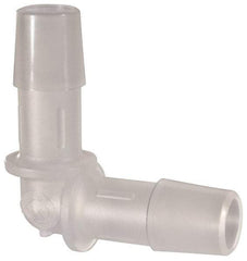 Made in USA - 3/8" Barb, Polypropylene Single Barbed Tube Elbow - Natural - Benchmark Tooling