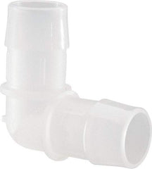 Made in USA - 1" Barb, Polypropylene Single Barbed Tube Elbow - Natural - Benchmark Tooling