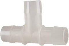 Made in USA - 1" Barb, Polypropylene Single Barbed Tube Tee - Natural - Benchmark Tooling