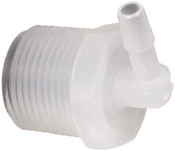 Made in USA - 1/4" Barb, 1/4, Polypropylene Single Barbed Tube Elbow - Natural, Male - Benchmark Tooling