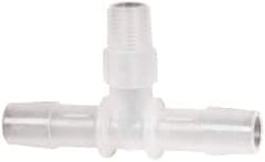 Made in USA - 3/8" Barb, 3/8, Polypropylene Single Barbed Tube Branch Tee - Natural, Male - Benchmark Tooling