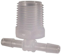 Made in USA - 1/4" Barb, 1/4, Polypropylene Single Barbed Tube Branch Tee - Natural, Male - Benchmark Tooling