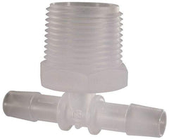 Made in USA - 3/8" Barb, 3/8, Polypropylene Single Barbed Tube Branch Tee - Natural, Male - Benchmark Tooling