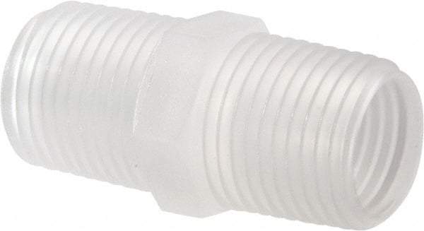 Made in USA - 1/2 NPT Polypropylene Threaded Tube Fitting - Natural - Benchmark Tooling