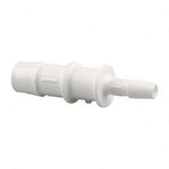 Made in USA - Polypropylene Single Barbed Tube Reducer - White - Benchmark Tooling