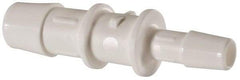 Made in USA - Polypropylene Single Barbed Tube Reducer - White - Benchmark Tooling