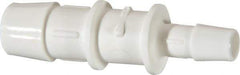Made in USA - Polypropylene Single Barbed Tube Reducer - White - Benchmark Tooling