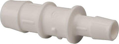 Made in USA - Polypropylene Single Barbed Tube Reducer - White - Benchmark Tooling