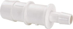 Made in USA - Polypropylene Single Barbed Tube Reducer - White - Benchmark Tooling