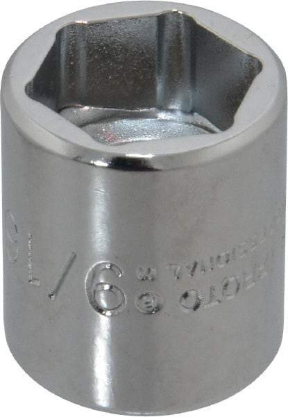 Proto - 9/16", 3/8" Drive, Standard Hand Socket - 6 Points, 7/8" OAL, Chrome Finish - Benchmark Tooling