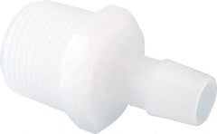 Made in USA - 1/2" Barb, 1/2, Kynar Single Barbed Tube Adapter - Natural, Male - Benchmark Tooling
