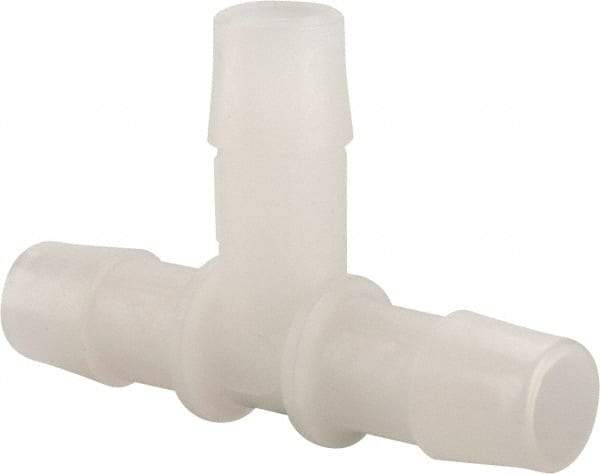Made in USA - 1/2" Barb, Kynar Single Barbed Tube Tee - Natural - Benchmark Tooling