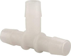 Made in USA - 1/2" Barb, Kynar Single Barbed Tube Tee - Natural - Benchmark Tooling