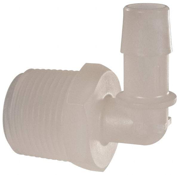 Made in USA - 3/8" Barb, 3/8, Kynar Single Barbed Tube Branch Tee - Natural, Male - Benchmark Tooling