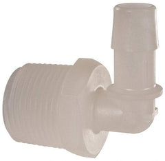 Made in USA - 3/8" Barb, 3/8, Kynar Single Barbed Tube Branch Tee - Natural, Male - Benchmark Tooling