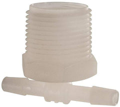 Made in USA - 1/4" Barb, 1/4, Kynar Single Barbed Tube Branch Tee - Natural, Male - Benchmark Tooling