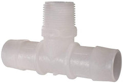 Made in USA - 1" Barb, 1, Kynar Single Barbed Tube Branch Tee - Natural, Male - Benchmark Tooling