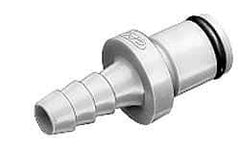 CPC Colder Products - 1/8" Nominal Flow, 1/16" ID, Male, Inline Hose Barb-Male Plug - 120 Max psi, 32 to 160°F, Polypropylene Coupling, EPDM O-Ring - Benchmark Tooling